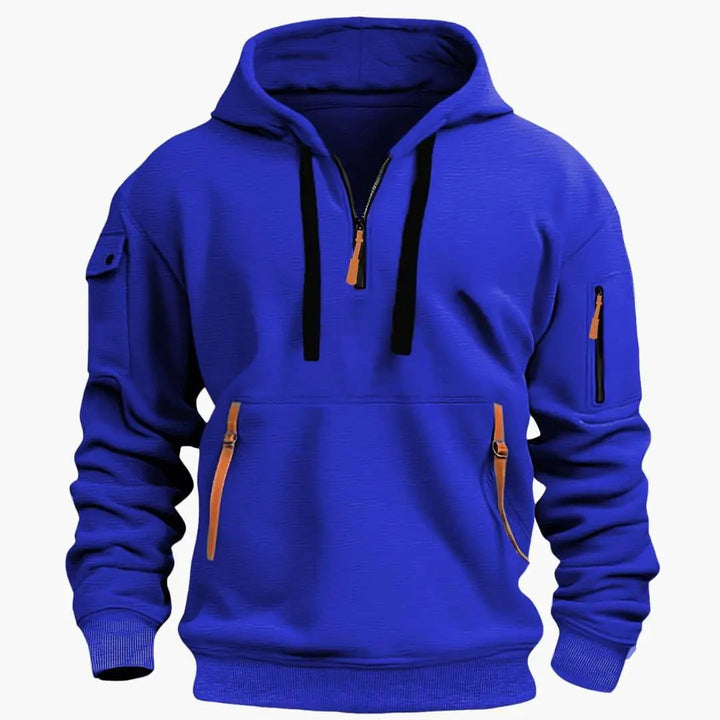 Beckett - Men's Half-Zip Hoodie with Adjustable Hood and Zipped Pockets