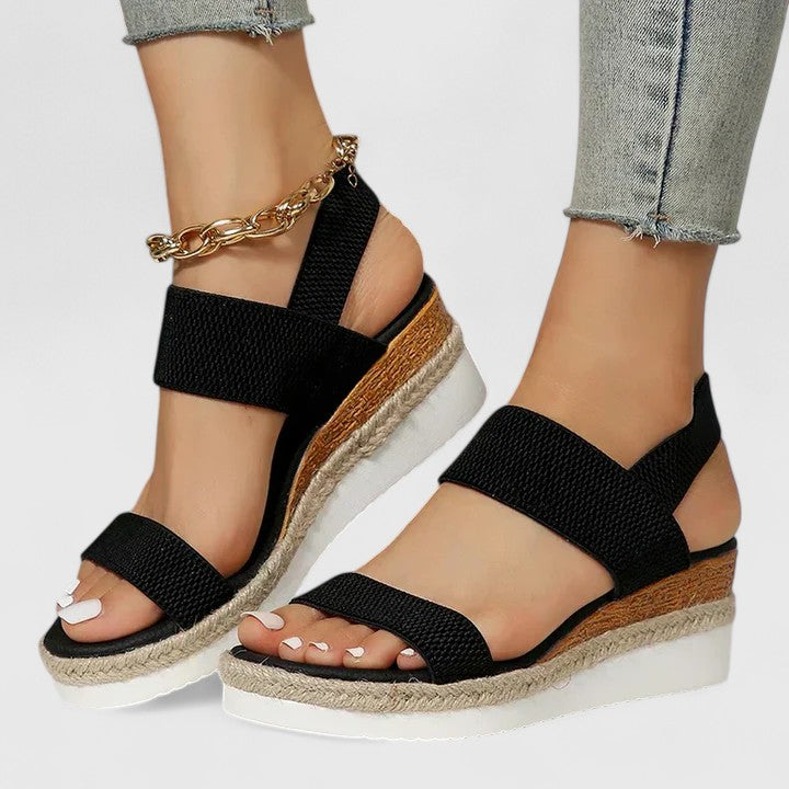 Catalina - Women's Slip-On Open Toe Espadrille Wedge Platform Sandals