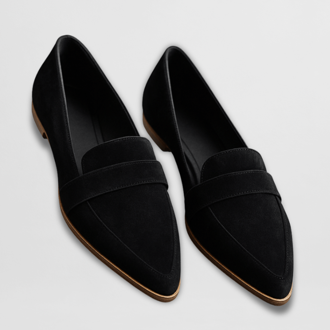 Daisy - Women's Pointed Toe Suede Slip-On Flat Loafers with Cushioned Sole
