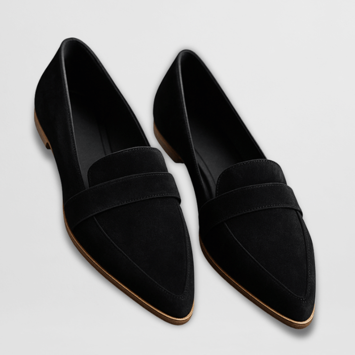 Daisy - Women's Pointed Toe Suede Slip-On Flat Loafers with Cushioned Sole