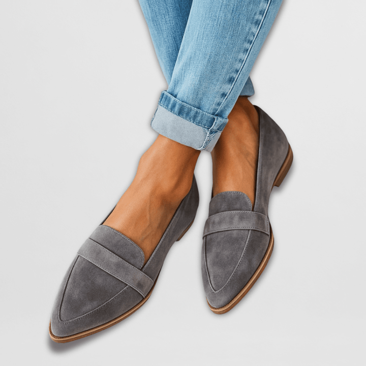 Daisy - Women's Pointed Toe Suede Slip-On Flat Loafers with Cushioned Sole