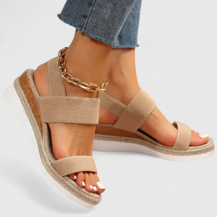 Catalina - Women's Slip-On Open Toe Espadrille Wedge Platform Sandals