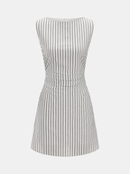 Striped Cotton Sleeveless Mini Dress