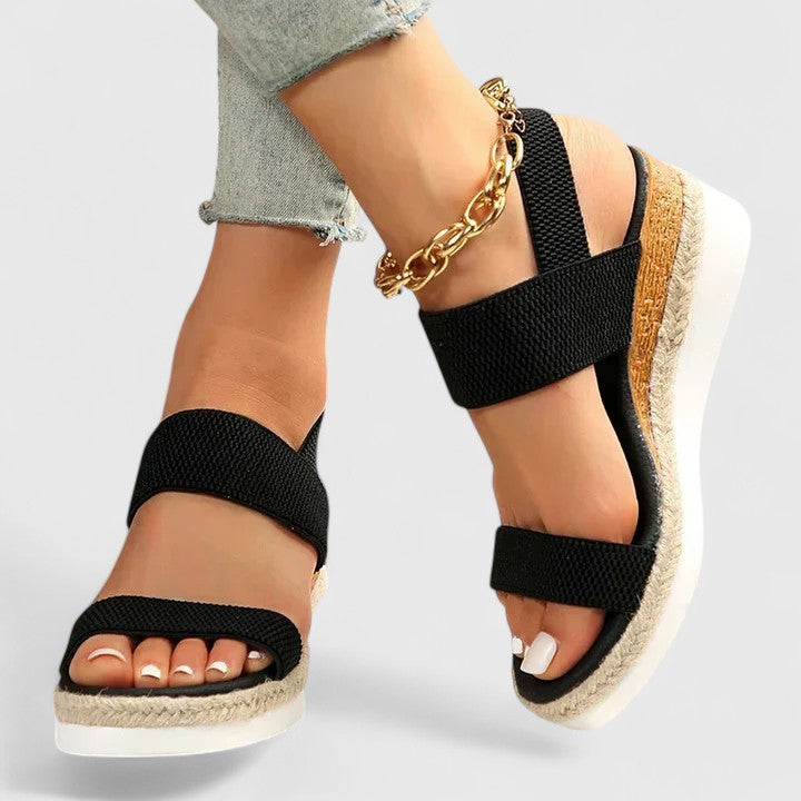 Catalina - Women's Slip-On Open Toe Espadrille Wedge Platform Sandals