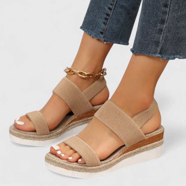 Catalina - Women's Slip-On Open Toe Espadrille Wedge Platform Sandals