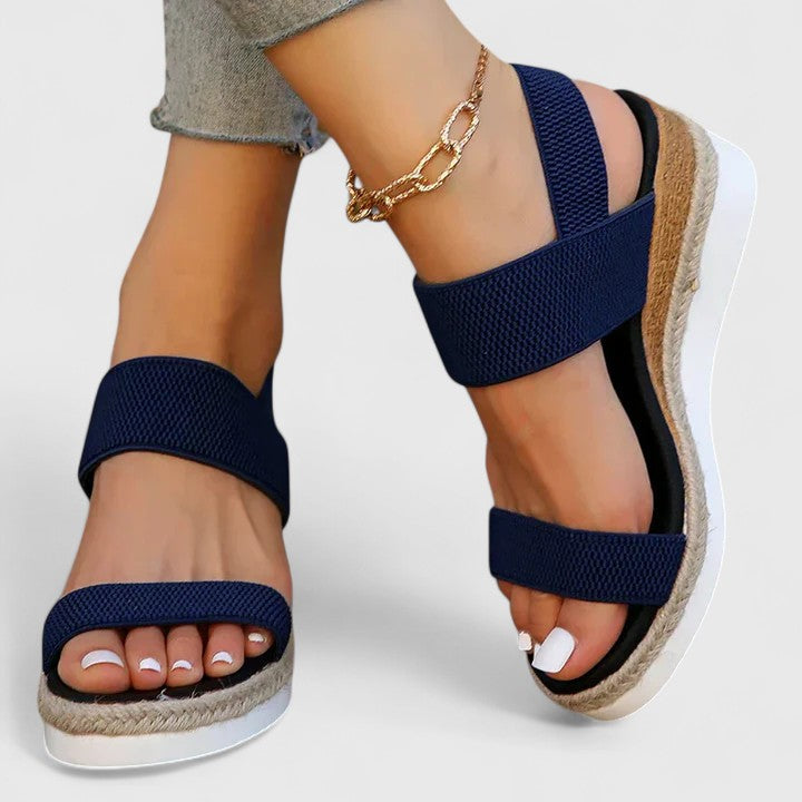Catalina - Women's Slip-On Open Toe Espadrille Wedge Platform Sandals