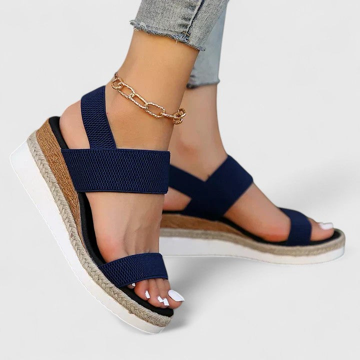 Catalina - Women's Slip-On Open Toe Espadrille Wedge Platform Sandals