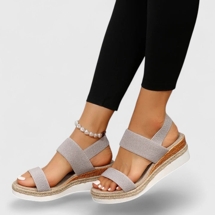Catalina - Women's Slip-On Open Toe Espadrille Wedge Platform Sandals