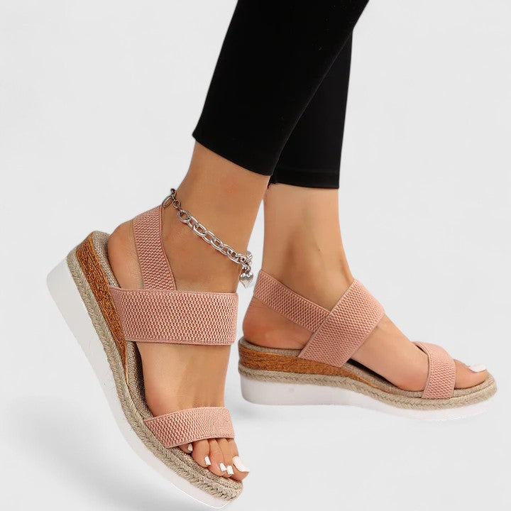 Catalina - Women's Slip-On Open Toe Espadrille Wedge Platform Sandals