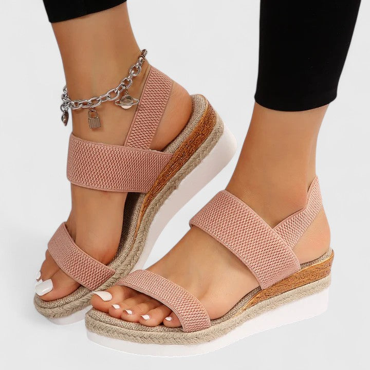 Catalina - Women's Slip-On Open Toe Espadrille Wedge Platform Sandals