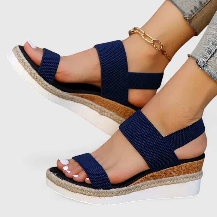 Catalina - Women's Slip-On Open Toe Espadrille Wedge Platform Sandals